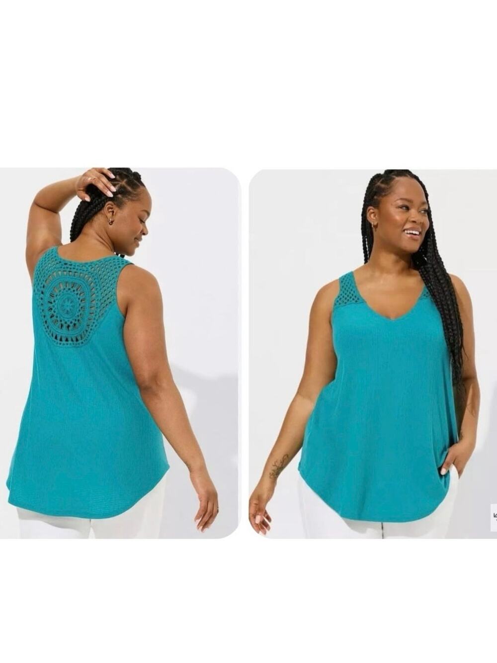 NEW TORRID Crochet V-Neck Swing Tank Top Size 0 XL